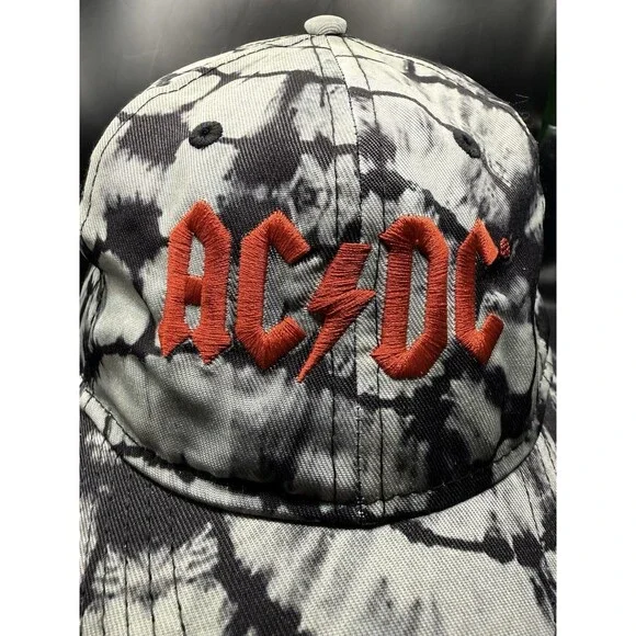 AC/DC Hat Cap Rock Band Baseball Strapback Dad Black Gray Tie Dye Embroidered - Picture 5 of 8